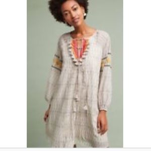 Anthropologie NWOT tunic dress w embroidery! Small